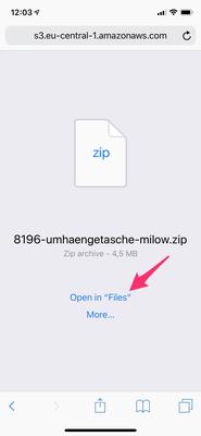 ZIP Download unter Apple iOS